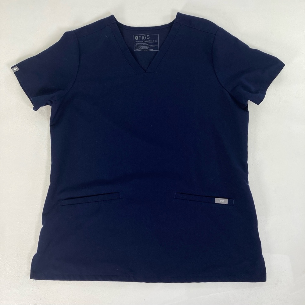 Figs Scrubs Top Technical Collection Size Medium Adult M Blue Pockets Medical